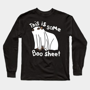 This is Some Boo Sheet Halloween Capybara Long Sleeve T-Shirt